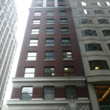 the facade of the California Pacific Building at 105 Montgomery, San Francisco, seen from street level